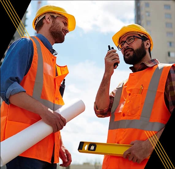 Construction team at work